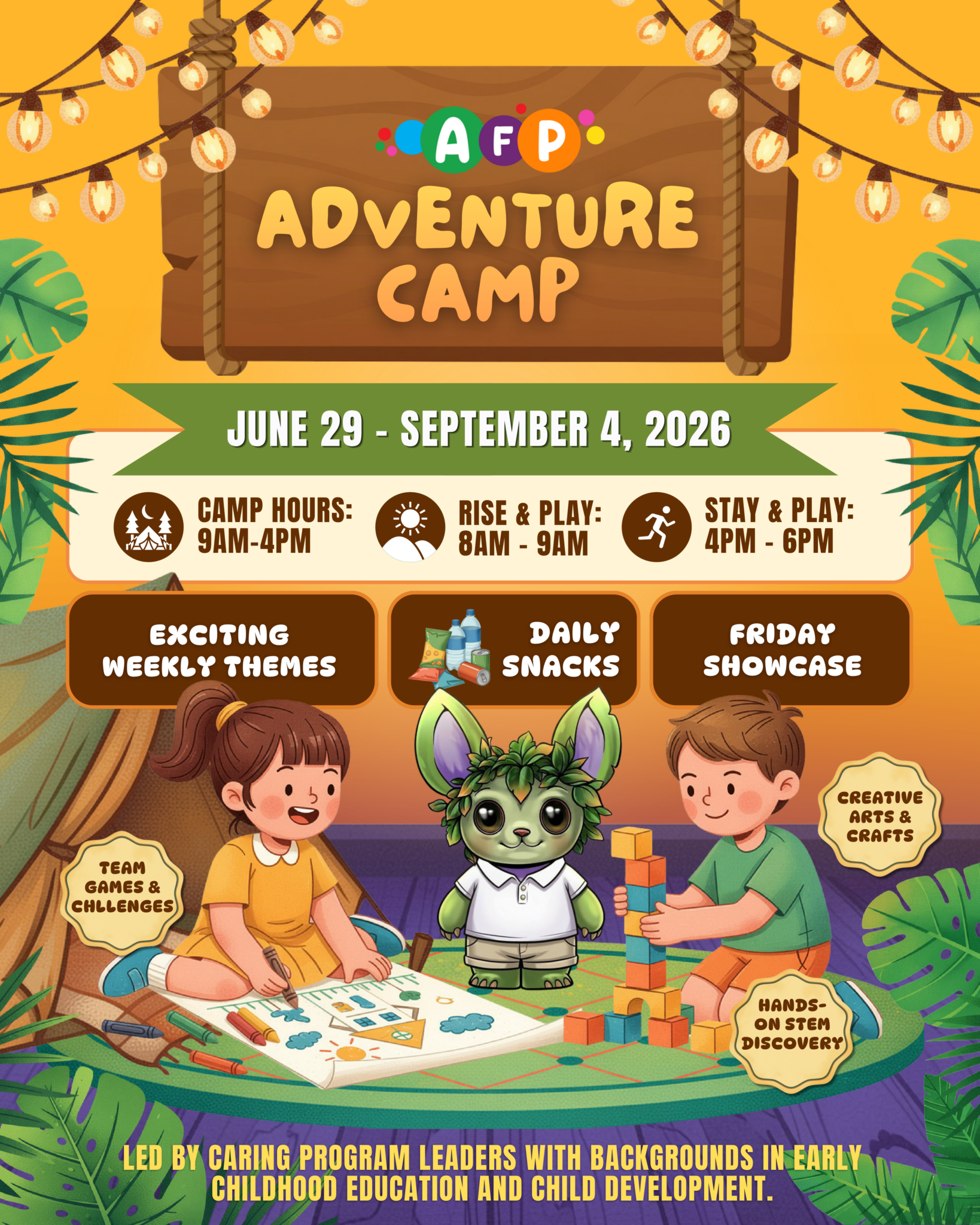 Adventure Camp booking image for Amazing Fun Park, highlighting summer camp dates and activities.